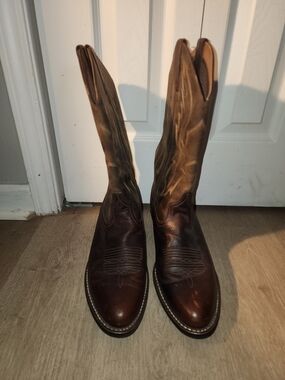 Ariat Two-Tone Brown Leather Cowboy Boots